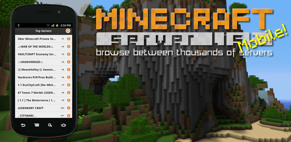 Minecraft Servers App Mobile Android Application Free